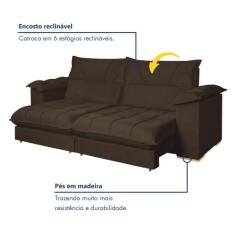Sofá Retrátil e Reclinável 4 Lugares 290cm Italia - Kasacomigo Estofad