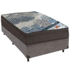 Cama Box Cinza E Colchão Iso Superpocket Molas Ensacadas Solteiro Ortobom