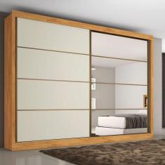 Guarda Roupa Casal Com Espelho 2 Portas 6 Gavetas Sevilha-peroba-off White Made Marcs