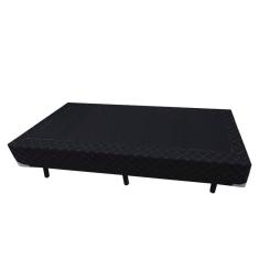 Cama Box Solteiro Acolchões Poliéster Preto 40x88x188