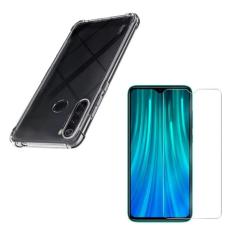Capa Silicone Protetora Compatível Xiaomi Redmi Note 8 com Tela de 6.3" Polegadas + 2 Película Vidro