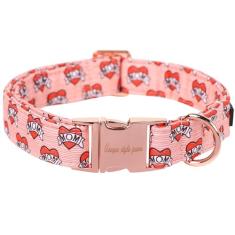Unique Style Paws Coleira de cachorro para dia dos namorados coleira de amor coração para cachorro algodão fivela de metal coleiras de cachorro novas
