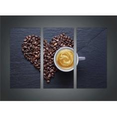 Quadro Decorativo Padarias Cafeterias Gourmet Com 3 peças Com Moldura 