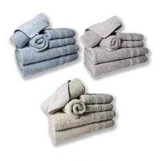 Jogo De Toalhas 6 Banhos 6 Rostos 6 Pisos Grossa Az+bg+cz