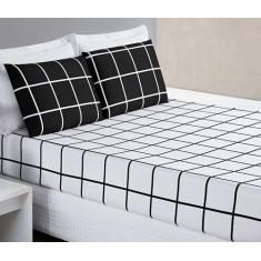 Lençol Casal Padrão Box Com Elástico 200 Fios Austin 3 Peças - Bia Enx