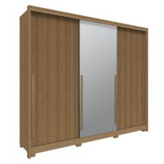 Guarda Roupa Casal 3 Portas de Correr Espelho New Guarapari - Móveis R