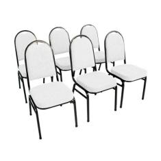 Kit com 6 Cadeiras para Auditórios Linha Hotel Branco