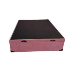 Cama Box Baú Casal Blindado Suede Rosé Com Pistão A Gás