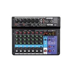 Mesa De Som 8 Canais Mixer Áudio Usb Smart Profissional A8 Conjunto In