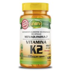 Vitamina K2 Mk7 Menaquinona7 Unilife 120 cápsulas