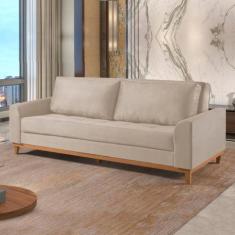 Sofá Cama Living Reclinável 223cm Pés em Madeira Maciça Lyon - Martins