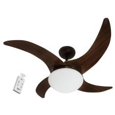 Ventilador Carvalho 4 Pás 110V Marrom Café E Controle Remoto