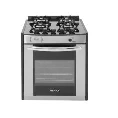 Fogão a Gás Embutir Gaudí Prisma Vítreo 4Q Inox GLP Venax, Inox, Bivol
