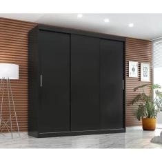 Guarda Roupa Casal 3 Portas de Correr Paris 2 Gavetas C/S Espelho - Quarta Divisão