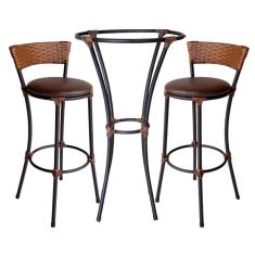 Conjunto de Banquetas Alta e Bistrô (sem vidro) de Aço Carbono