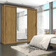 Guarda-roupa Casal 4 Espelhos 3 Portas de Correr 4 Gavetas Max Plus Espresso Móveis Cinamomo