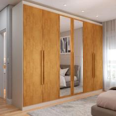 Guarda-Roupa Casal Madalena 6 Portas 4 Gavetas 100% Mdf com Espelho Of