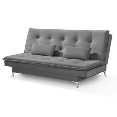 Sofá Cama Bangkok Pés Cromados Tecido Alta Qualidade Veludo - TB Ecomm