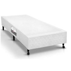 Cama Box Simples Castor Solteiro Poli Branco 88x188x27cm, Branco, Solt