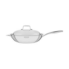 Wok Tramontina Grano em Aço Inox Corpo Triplo com Tampa e Cabo 32 cm 5,2 L