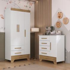 Quarto Infantil Guarda Roupa 3 Portas e CÃ´moda Catavento Rodial
