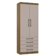 Módulo De Guarda Roupa Eucamoveis Paris 2 Portas 4 Gavetas Avela/cinammon
