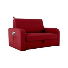 Sofá Cama com Baú 2 Lugares Daiane vermelho Matrix