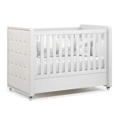 Berço Americano Tutto New Branco Acetinado Com Capitonê New Boucle - Matic