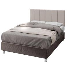 Cabeceira casal laura 1.40 almofadada sued bege claro-decor