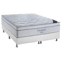 Cama Box King: Colchão Molas Ortobom SuperPocket Freedom + Base CRC Co