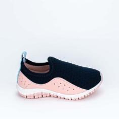 Tênis Infantil Calce Fácil Kidy Flex Básico Preto-Feminino