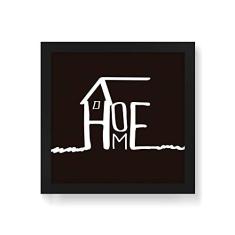 Arte Maníacos Quadro Decorativo Home Fundo Preto - 50x50cm (Moldura em laca preta)
