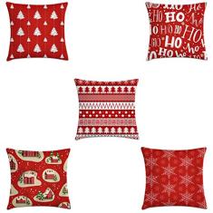 kit 5 capas de almofadas natalinas 40x40