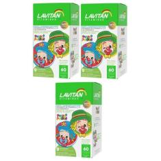 Kit 3 Lavitan Kids Mix De Sabores 60Cpr Mastigaveis Cimed