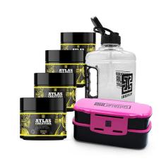 Kit 4x Creatina Atlas + Marmiteira + Galão 1,5L - Iridium Labs-Unissex