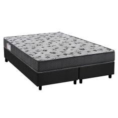 Cama Box Queen: Colchão Ortopédico Ortobom D33/EP ISO 100 Ultra Firme + Base CRC Suede Gray(158x198)