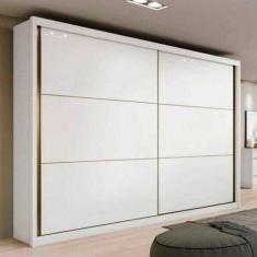 Guarda Roupa Casal Toronto Plus Branco 2 Portas de Correr 6 Gavetas Lo