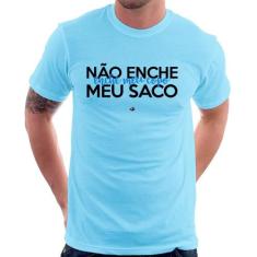 Camiseta Não enche meu saco, enche meu copo - Foca na Moda, Azul bebê,