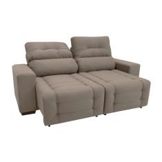 Sofá Retrátil e Reclinável 3 Lugares Blenda ii Suede Castanho