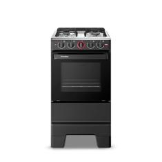 Fogão a Gás Mesa Inox Forno 50L Limpa Fácil e Acendimento Automático Esmaltec IDEAL Super F4IAP Cor Preto 4 bocas Bivolt