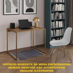 Escrivaninha Industrial Office Amêndoa 90x53 Grécia Base Dourada - CAS