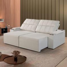 Sofá Retrátil e Reclinável 4 Lugares com Entrada USB e Porta Copos 230