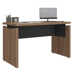 Mesa Para Escritório Home Office 125cm Corp A06 Nogal/Preto  - Mpozenato