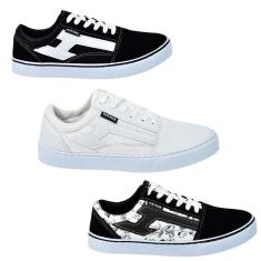 Kit 3 Pares De Tênis Casual Skate Escolar Haymax Original H8-Unissex