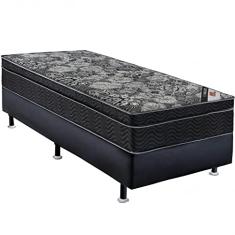 Cama Box Box Iso Molas Nanolastic Black Solteiro Ortobom Preto/Cinza