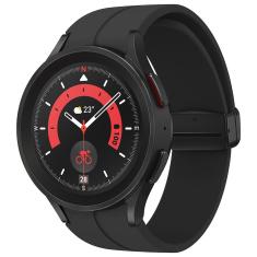 Smartwatch Samsung Galaxy Watch5 Pro BT 45 mm Preto Tela Super AMOLED de 1.4", Bluetooth, Wi-Fi, GPS, NFC e Sensor de Frequência Cardíaca Óptica