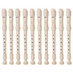Flauta Doce Yamaha Yrs24b Barroca Kit C/ 10 Flautas
