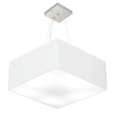 Lustre Pendente Quadrado Md-4006 Cúpula Em Tecido 21/50x50cm