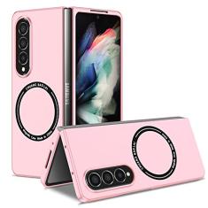 Capa magnética de carregamento sem fio para Samsung Galaxy Z Fold 3 4 5 Capa à prova de choque e anti impressões digitais, rosa, para Galaxy Z Fold 5