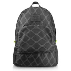 Mochila Dobrável Para Viagem Estampa Listrada Jacki Design Preto